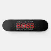 Patriotic BOSS Trinidad and Tobago Flag and NAME Skateboard (Horizontal)