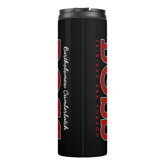 Patriotic BOSS Trinidad and Tobago Flag and NAME Thermosbecher (Rückseite)