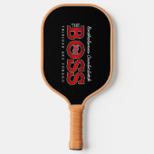 Patriotic BOSS Trinidad Flag and NAME on BLACK Pickleball Schläger (Rückseite)