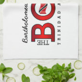 Patriotic BOSS Trinidad Flag and NAME on WHITE Geschirrtuch (Gefaltet)