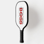 Patriotic BOSS Trinidad Flag and NAME on WHITE Pickleball Schläger (Links)