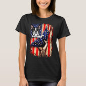 Patriotic Boston Terrier American Flag Dog T-Shirt (Vorderseite)
