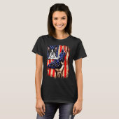 Patriotic Boston Terrier American Flag Dog T-Shirt (Vorne ganz)