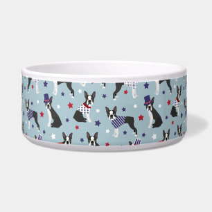 Patriotic Boston Terrier Dog Napf