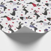 Patriotic Boston Terrier Dog Wrapping Paper Geschenkpapier (Ecke)