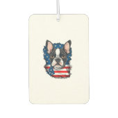 Patriotic Boston Terrier Doppy Puppy American Flag Autolufterfrischer (Vorderseite)