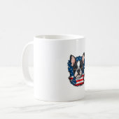 Patriotic Boston Terrier Doppy Puppy American Flag Kaffeetasse (Vorderseite Links)