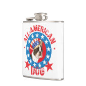 Patriotic Boston Terrier Flachmann (Links)