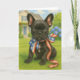 Patriotic Boston Terrier Karte