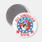 Patriotic Boston Terrier Magnet (Vorderseite/Rückseite)