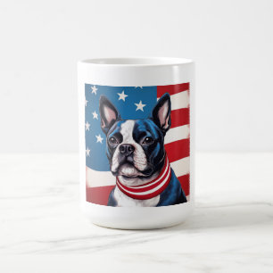 Patriotic Boston Terrier mit amerikanischer Flagge Kaffeetasse