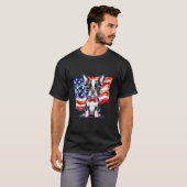 Patriotic Boston Terrier Puppy American Flag USA 1 T-Shirt (Vorne ganz)