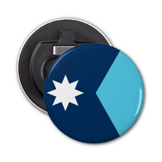 Patriotic bottle opener with Flag of Minnesota, US Flaschenöffner (Vorderseite)