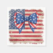 Patriotic Bow & Flag Geburtstagsparty Serviette (Vorderseite)