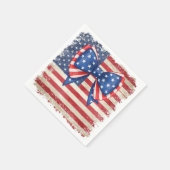 Patriotic Bow & Flag Geburtstagsparty Serviette (Ecke)