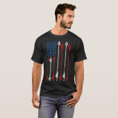Patriotic Bow Hunting - US-amerikanische Flaggenpf T-Shirt (Vorne ganz)