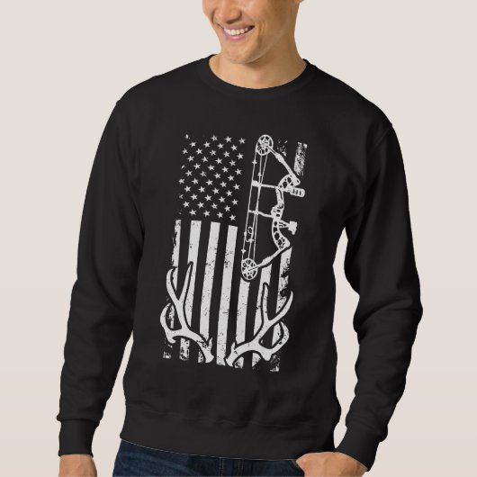 Patriotic Bowhunting Bow Hunter Deer Jagd Ameri Sweatshirt (Vorderseite)