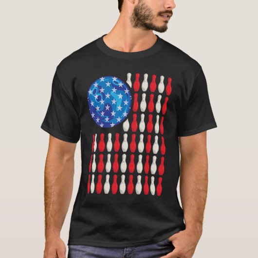 Patriotic Bowling Bowlers Players Enthusiast Fan T-Shirt (Vorderseite)
