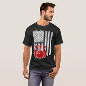 Patriotic Bowling Player Bowler T-Shirt (Vorne ganz)