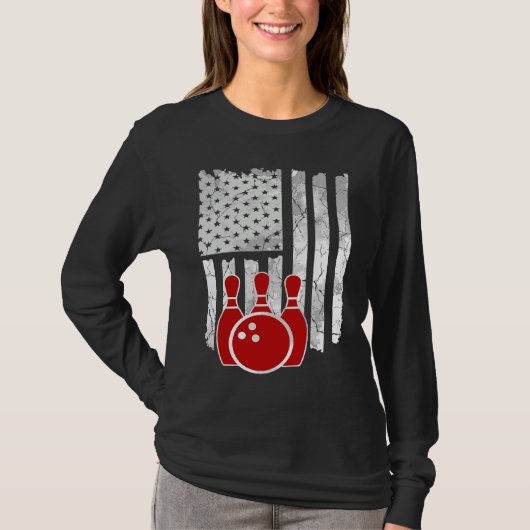 Patriotic Bowling Player Bowler T-Shirt (Vorderseite)