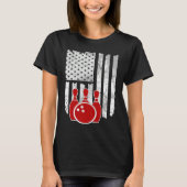 Patriotic Bowling Player Bowler T-Shirt (Vorderseite)
