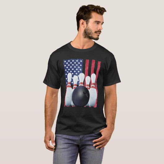 Patriotic Bowling Uniform Bowling Coach T-Shirt (Vorne ganz)