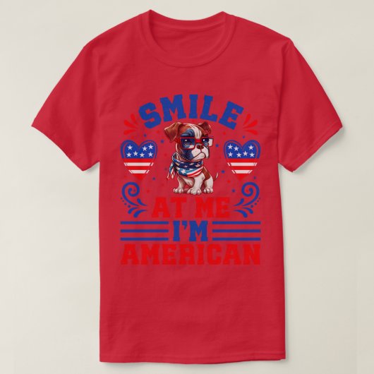 Patriotic Boxer Dog 4 T-Shirt (Design vorne)