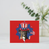 Patriotic Boxer Dog Postkarte (Stehend Vorderseite)