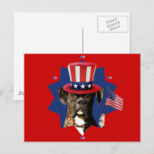 Patriotic Boxer Dog Postkarte (Vorne/Hinten)