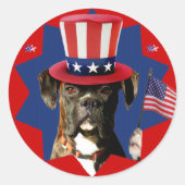 Patriotic Boxer Dog Stickers (Vorderseite)