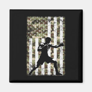 Patriotic Boxer Fighter Camouflage USA Flag 4. Jul Magnet