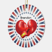 Patriotic Boxing Design Ornament (Links)