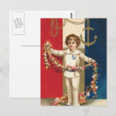 Patriotic Boy Postcard Postkarte (Vorne/Hinten)