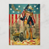 Patriotic Boy Postcard Postkarte (Vorderseite)