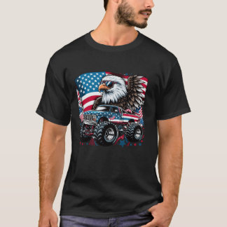 Patriotic Boys American Flag Eagle Kids 4. Jul T-Shirt