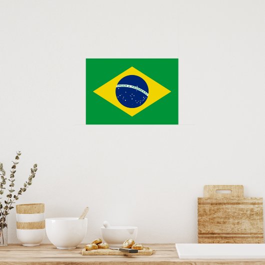 Patriotic Brazil Flag Poster (Küche)
