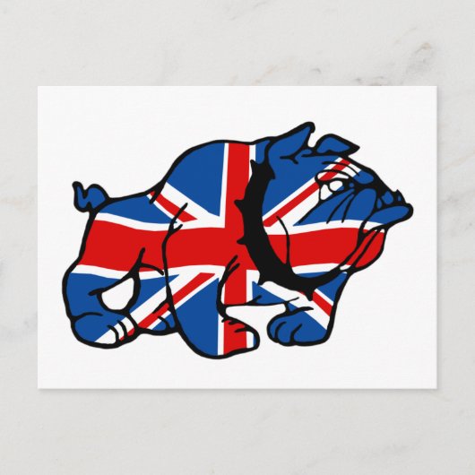 Patriotic British Bulldog Britsh flagge Postkarte (Vorderseite)