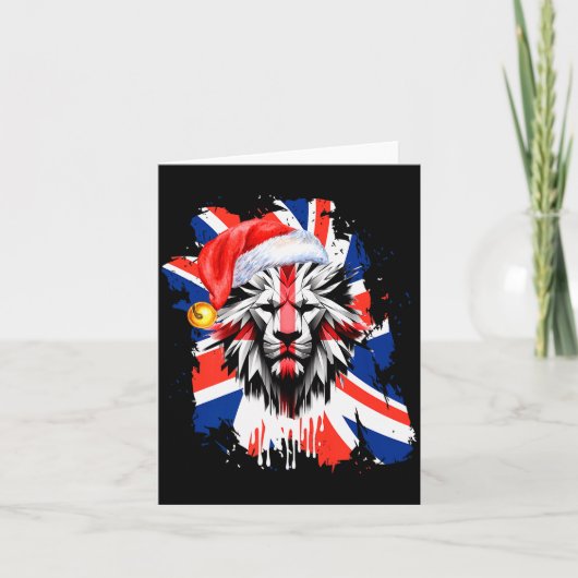 Patriotic British Christmas Uk English Flag Premiu Karte (Vorderseite)