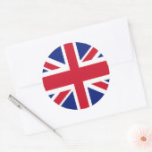 Patriotic British Union Jack Flag Classic Round St Runder Aufkleber (Umschlag)