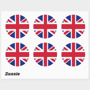 Patriotic British Union Jack Flag Classic Round St Runder Aufkleber