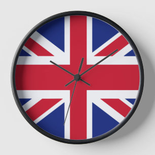 Patriotic British Union Jack Flag Clock Uhr