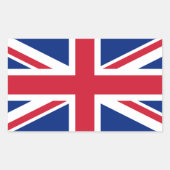 Patriotic British Union Jack Flag Rechteckiger Aufkleber (Vorderseite)