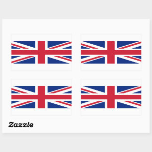 Patriotic British Union Jack Flag Rechteckiger Aufkleber