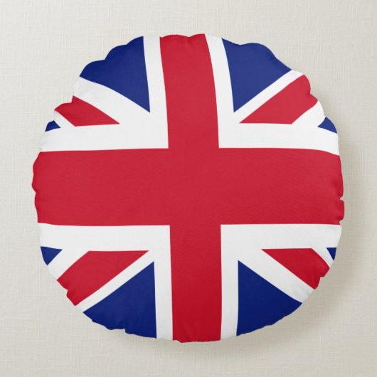 Patriotic British Union Jack Flag Round Cushion Rundes Kissen (Vorderseite)