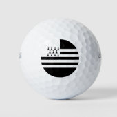 Patriotic Brittany Flag Golf Balls Golfball (Vorderseite)