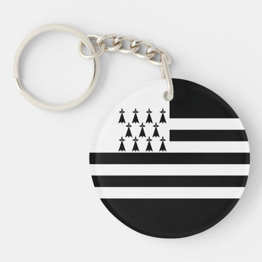 Patriotic Brittany Flag Schlüsselanhänger (Vorderseite)