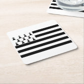 Patriotic Brittany Flag Square Paper Untersetzer (angewinkelt)
