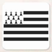Patriotic Brittany Flag Square Paper Untersetzer (Vorderseite)