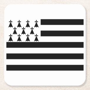 Patriotic Brittany Flag Square Paper Untersetzer