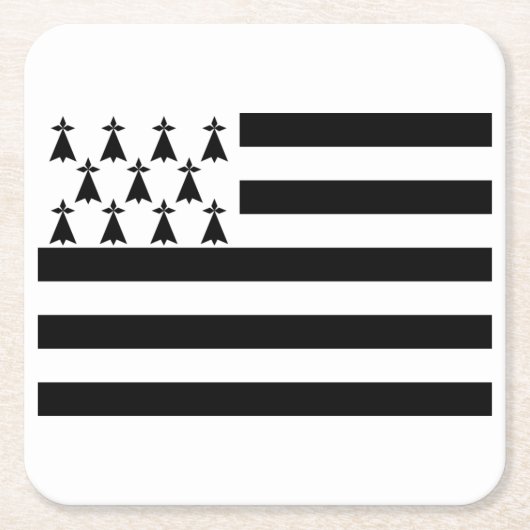Patriotic Brittany Flag Square Paper Untersetzer (Vorderseite)